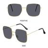 Large Frame Metal Square Sunglasses Korean Style Ocean Lens Shades  for Women & Men