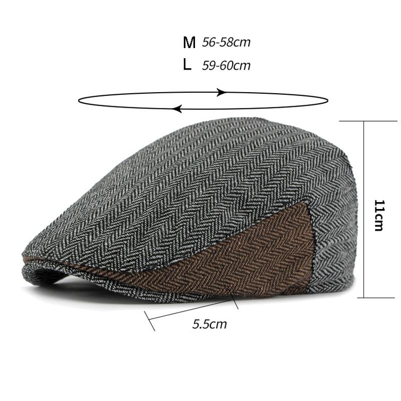 Hat Stitching Beret Men British Forward Cap Large Size Cap Women Peaked Cap
