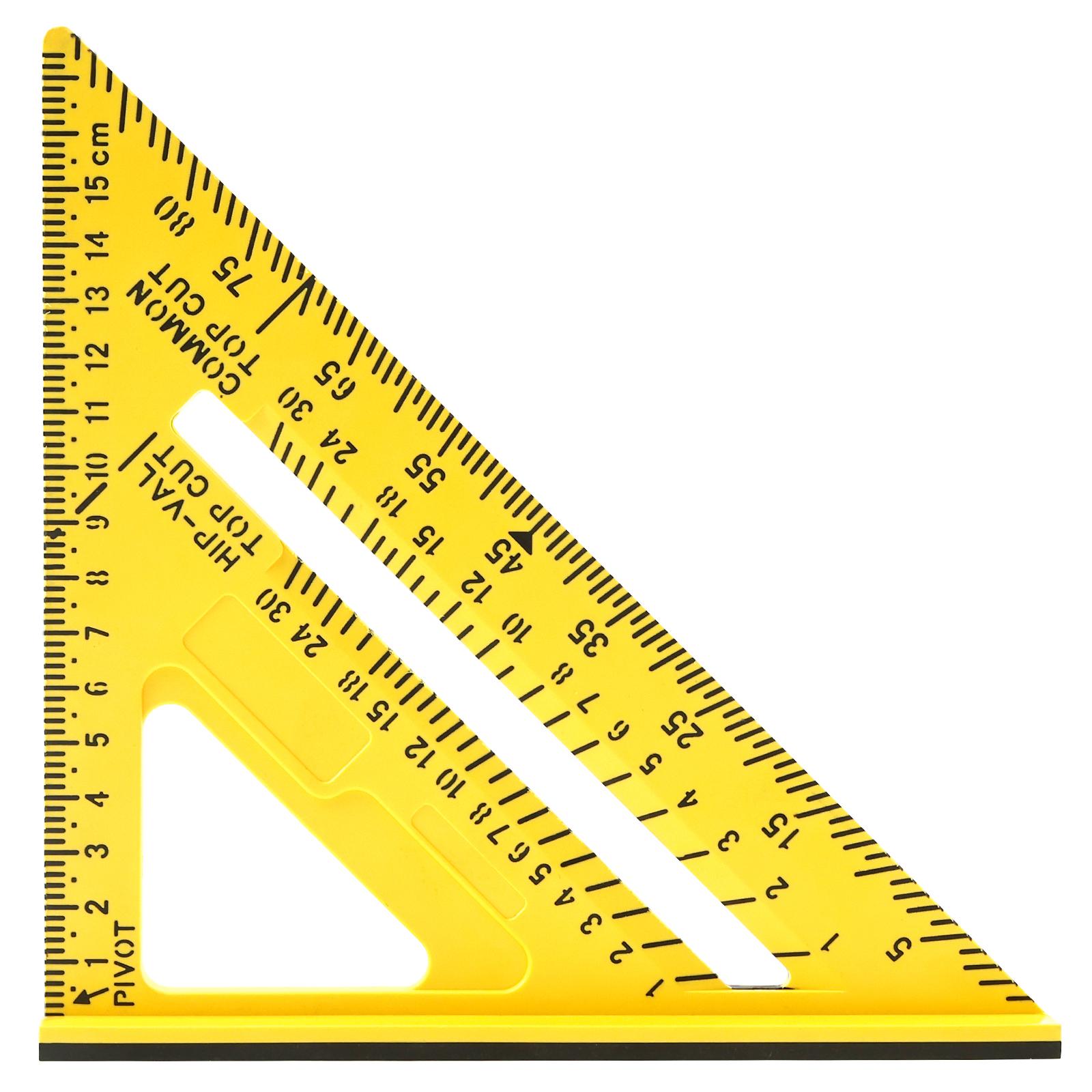 

Woodworking Triangle Ruler Plastic Precision Right Angle Measuring Framing Ruler Carpenter Tools Clear Scale Square Protractor жовтий