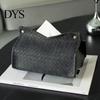 Durable Kitchen Paper Organizer PU Leather Tissue Box Holder, with Snap Design, Portable Foldable Compact Dormitory Case Facial Dispenser, for Office