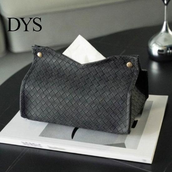 Durable Kitchen Paper Organizer PU Leather Tissue Box Holder, with Snap Design, Portable Foldable Compact Dormitory Case Facial Dispenser, for Office