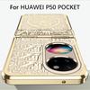 For Huawei P50 Pocket 5G case Mechanical Legend Plating Case for Huawei P50 Pocket Hinge Folding Full protective Phone Cover