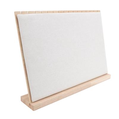 Wooden Jewelry Display Stand 16 Slots Detachable L Shape Strong Structure Necklace Rack for Home