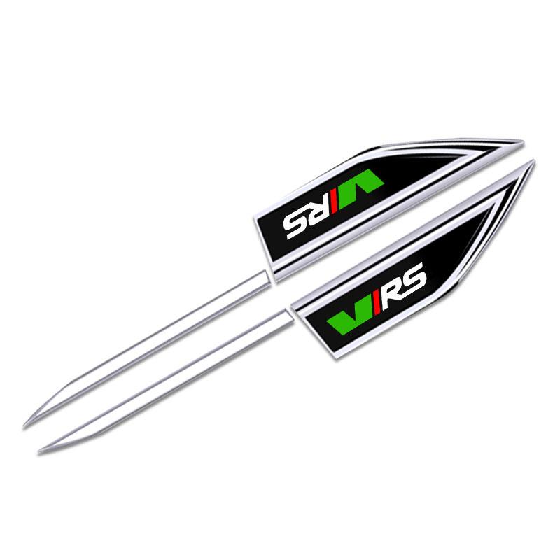 IYSZ8 2Pcs VRS 3D Metal Stickers For Skoda OCTAVIA A7 VRS MK2 MK3 A5 Superb 3 2 Rapid Kodiaq Karoq Fabia Kamiq Car Styling Accessories