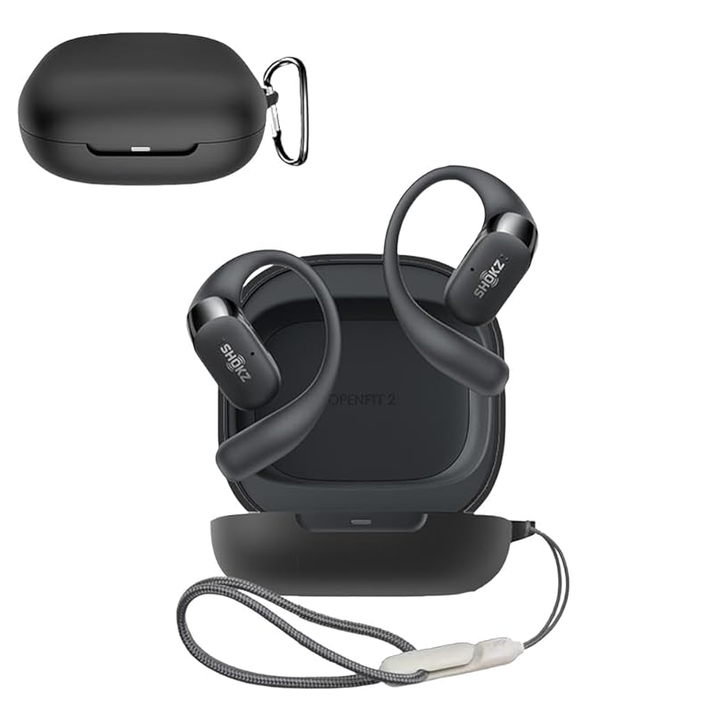 

For SHOKZ OpenFit 2 case YILLIONS Soft silica gel sports cool design shock absorption waterproof dustproof lightweight Equipped with a hook to prevent