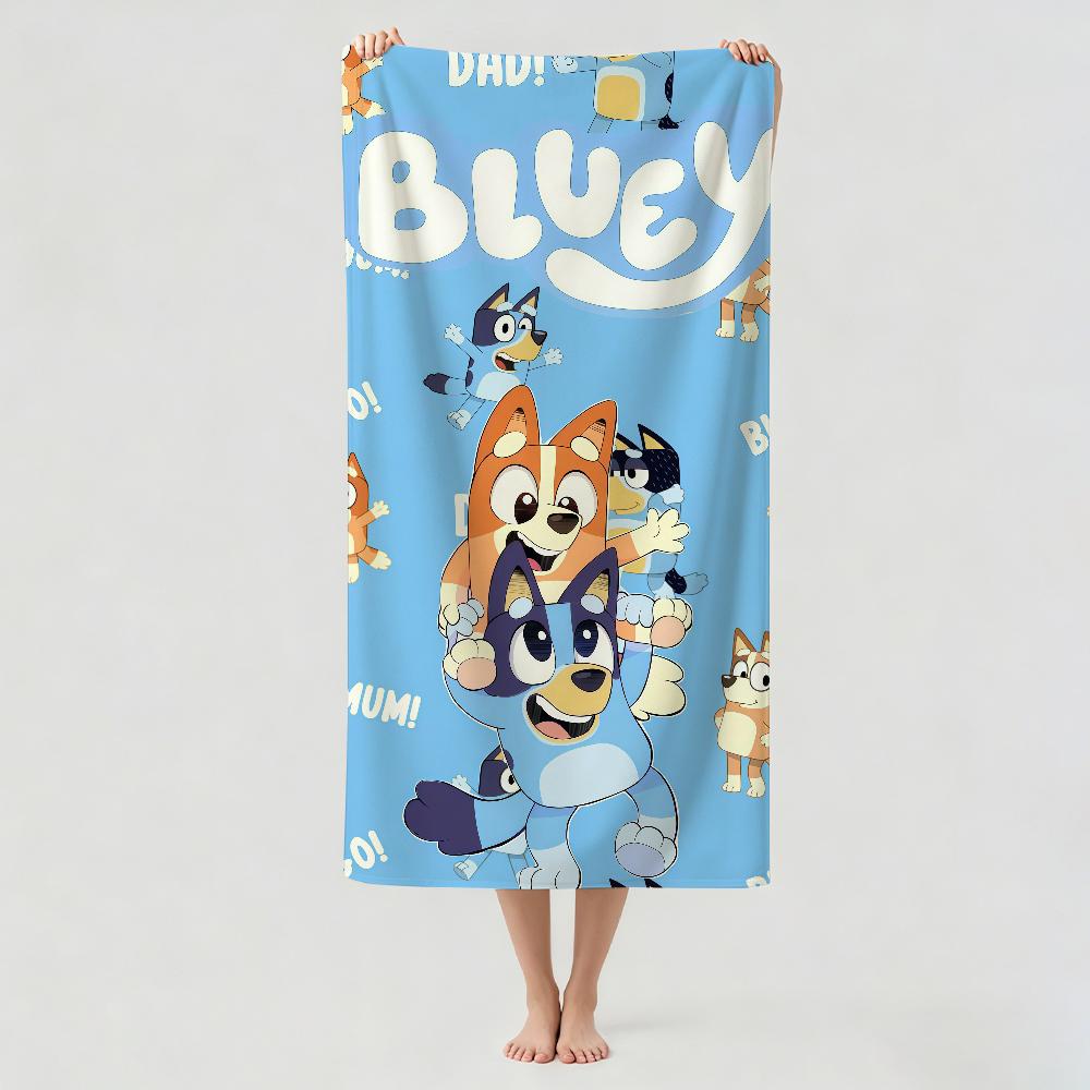 Cartoon cute B-Bluey Towel Drying Bath Towel Applicable To Light Swimming Camping Yoga Beach Out
