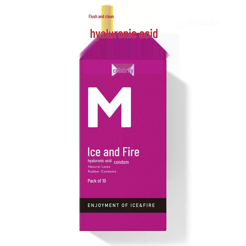 Ultra Thin Ribbed & Lubricated Condoms with Hyaluronic Acid - 10 Pack Adult Sex Toy