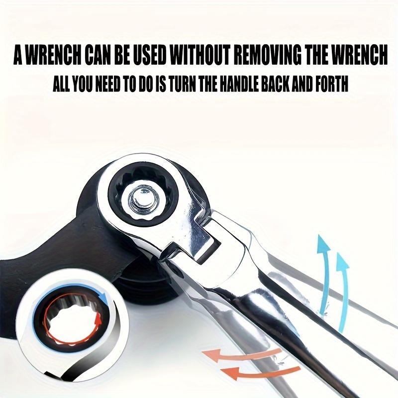 1pc Universal 72-tooth Ratchet Wrench Dual-purpose Wrench Movable Head Ratchet Wrench Open Plum Labor-saving Quick Wrench