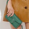 Coach Tabby 18 Push Button Closure Detachable Wrist Strap Leather Wristlet Shoulder Crossbody Bag Women Wristlet Green CJ925-LHAEE