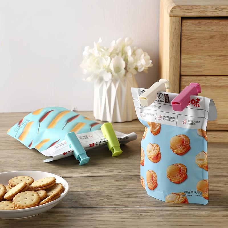10pcs  Food Sealing Clips Bread Storage Bag Clips for Snack Wrap Bags Spring Clamp Reusable Kitchen Organization Sealing Clamp