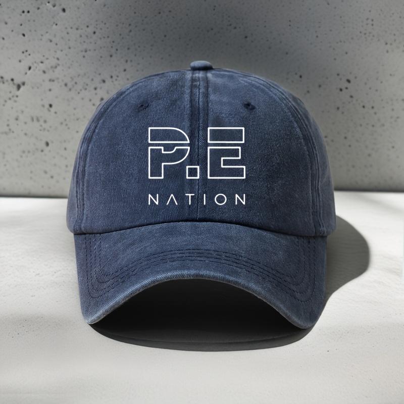 

Lightweight Breathable Baseball Cap with P E NATION Letter Print Casual Unisex Hat for Outdoor Travel Beach One Size