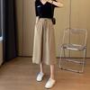 Women's Summer Wide-Leg Cropped Pants: Pear-Shaped, High Waist, Slimming, Loose Fit with Drapey Drawstring