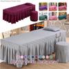 Beauty Salon Massage Table Bedspread Bed Table Cover With Face Hole Square Massage Table Bed Skirt Spa Treatment Bed Sheet