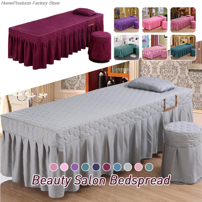 Schönheitssalon Massageliege Tagesdecke Bett Tischdecke mit Gesichtsloch Quadratische Massageliege Bettrock Spa Behandlungsbettlaken