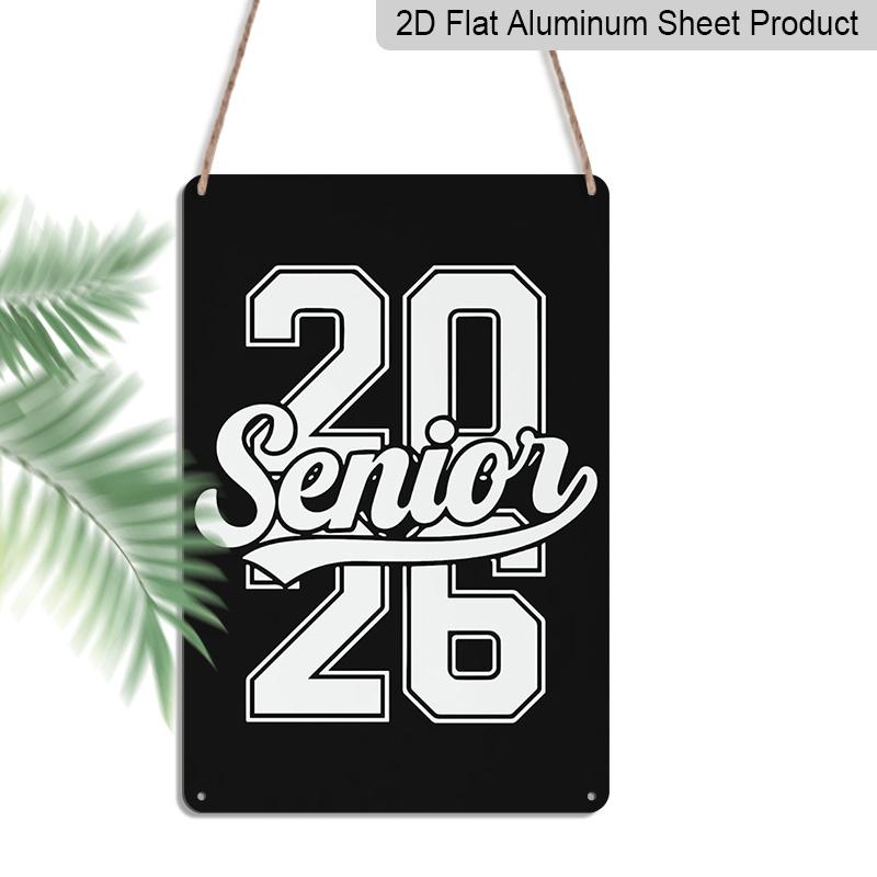

2D Flat, 1pc Senior 2026 Aluminium Sign - 8 x12 Black & White Varsity Style Senior Decor, Perfect for 2026 Graduation Gifts & Classroom Wall Art 20*30cm