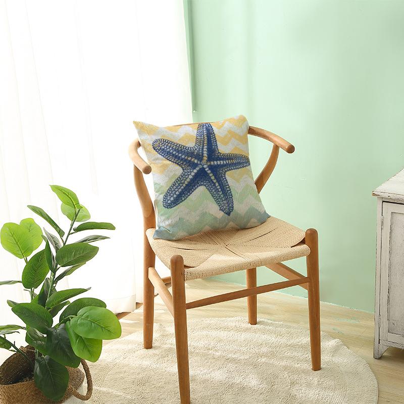 Home Marine Life Polyester Printed Pillow Case Combination Car Pillow Cushion Cover