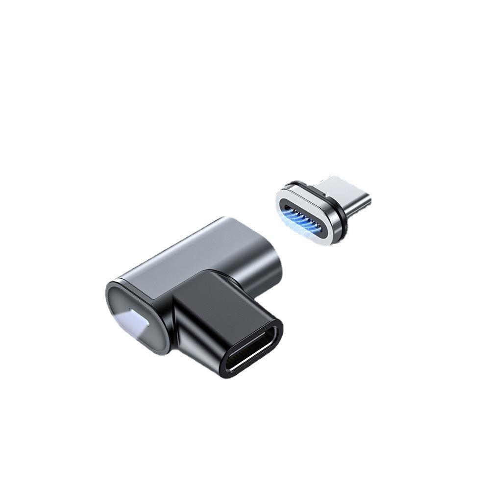 100W Mini Type-C Magnetic Adapter, Fast Charging & Data Transfer, Dual Side Plug 24-Pin Type-C Adapter