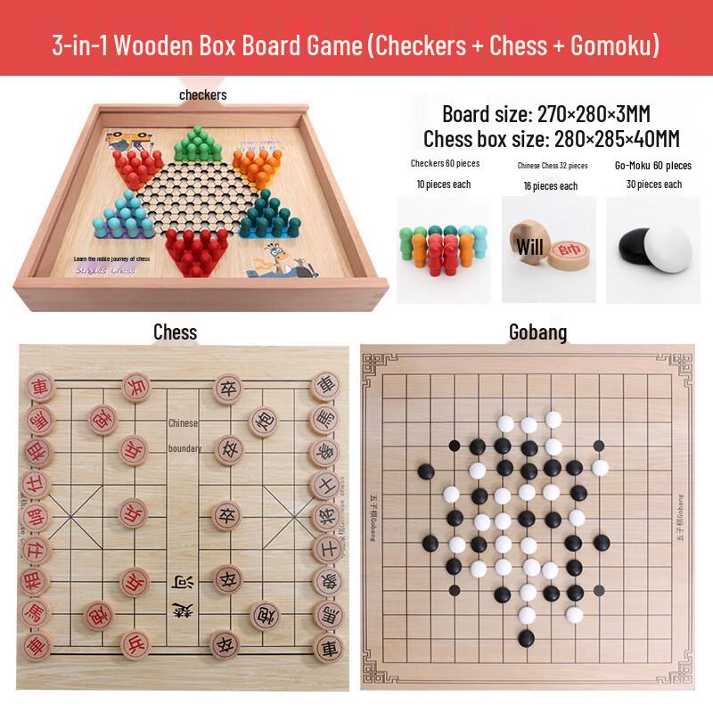 IOSN Magnetic Foldable 3-in-1 Board Game Set