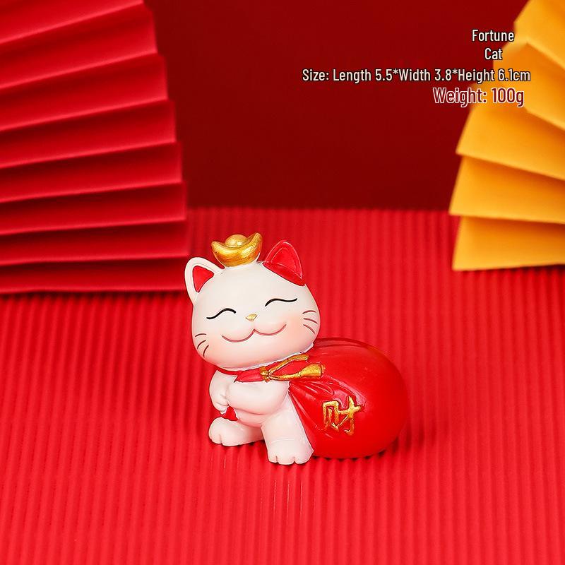 Lucky Cat Resin Mobile Holder - Cute Office Desktop Decoration Gift