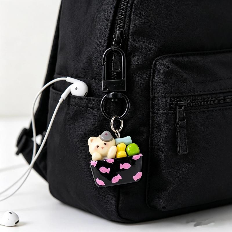 Cute Cartoon Animal Keychain For Keys And Accessories Cute Resin Animal Box Keychain Diy Bag Charm Girly Key Ring