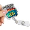 Another Day In ER Glitter Retractable Reel ID Card Clip, Funny Dumpster Fire Badge Reel Gifts for ER Nurse Doctor MA, New Nurse Grad Gifts, Thanking