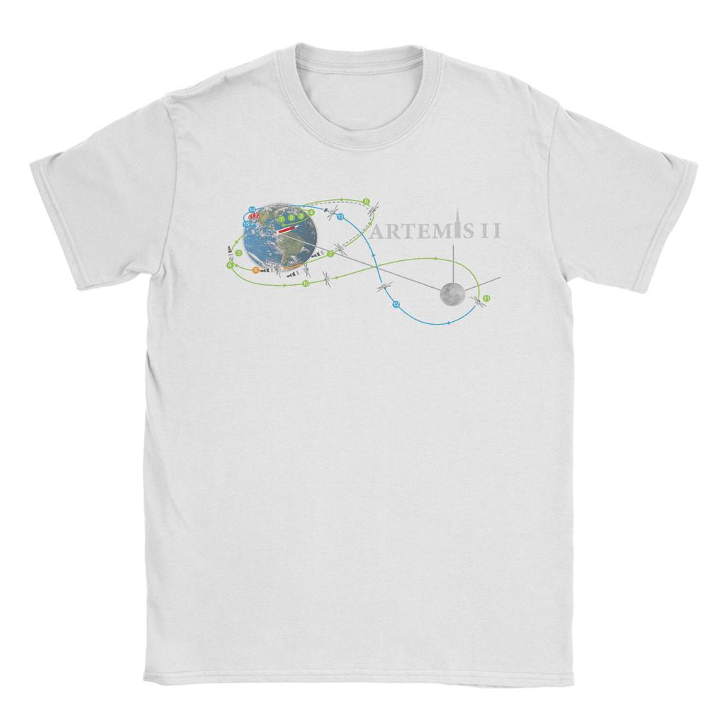 Unisex T-Shirt Artemis Routenkarte SLS Raketenstart Mission zum Mond T-Shirts Harajuku Sommer T-Shirt Vintage Baumwoll Tops