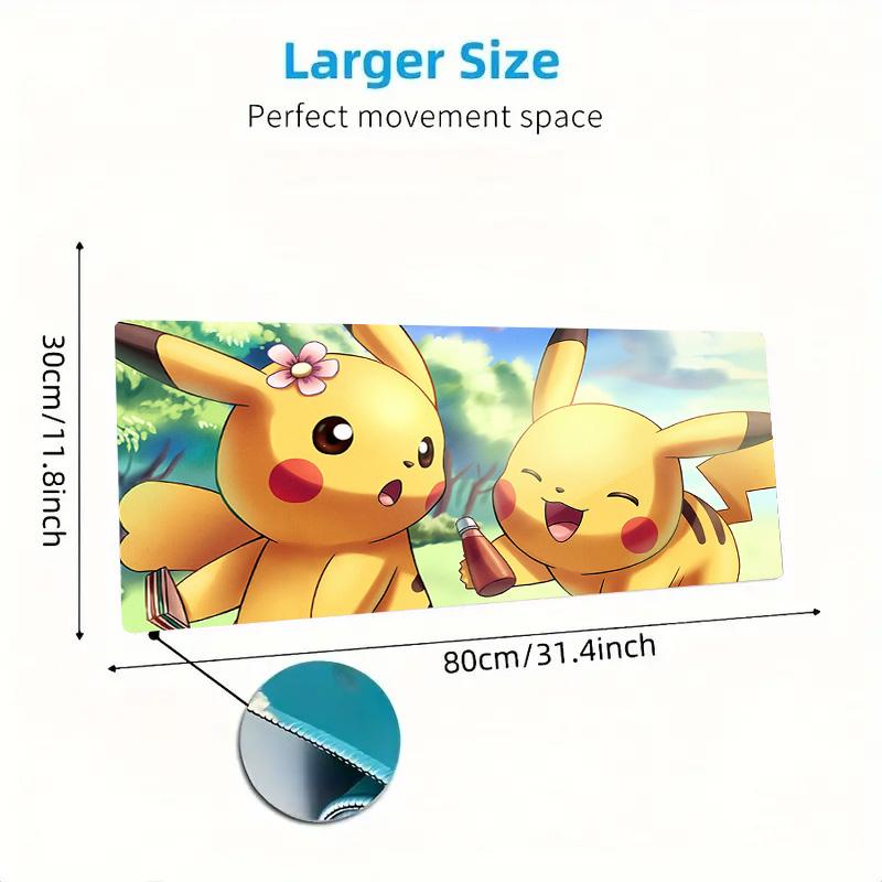Pikachu Print Cushion Non-slip Laptop Tablet Big Mousepad XXL Mat Mini PC Playmat With Lock edge