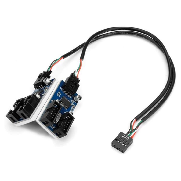 Эффективный USB2.0 9-контактный Expansion Hub Поддерживает 9-контактные USB-разъемы 1-в-2/4 Для нескольких устройств 9-контактный USB-разветвитель
