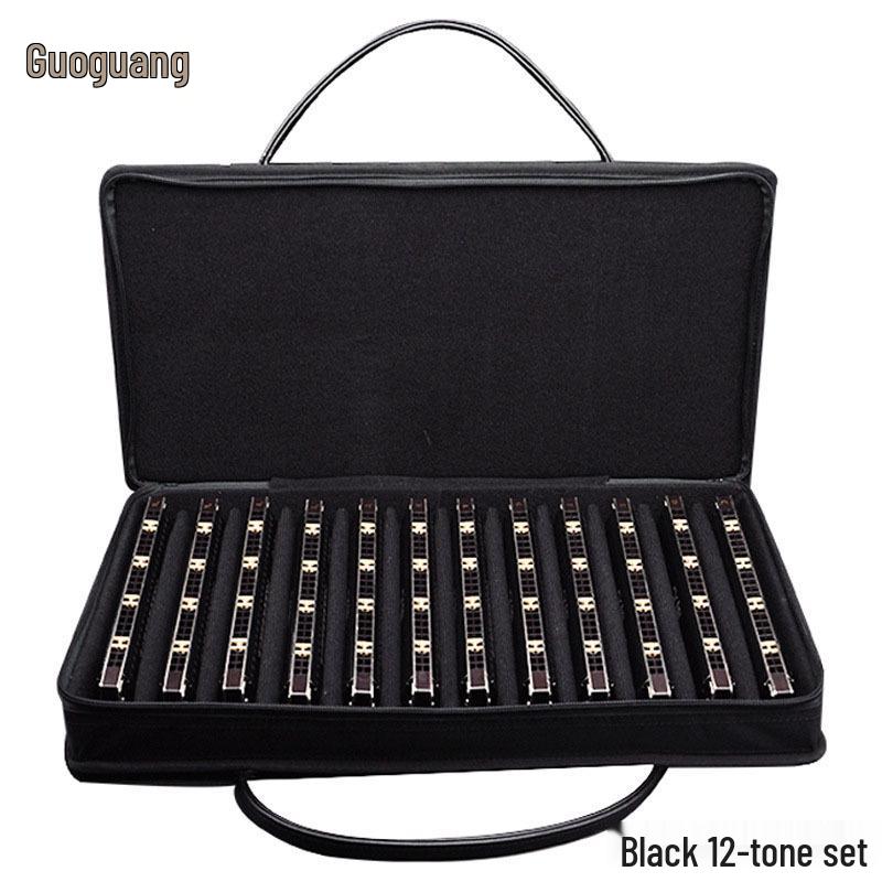 Guoguang 24-Hole Harmonica Set: Beginner to Pro Level, Double Reed, 12 Keys, Suitable for All Ages.