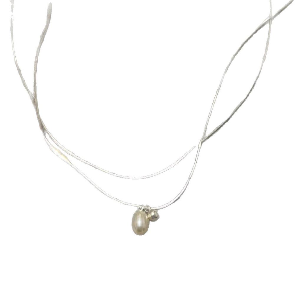 Double-layer Stacked Wearing Imitation Pearl Necklace Women's 2026 New Niche Light Luxury High-end Clavicle Chain Temperament Simple Neck Chain