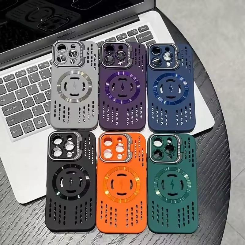 Breathable Soft Back Case for iPhone 17 16 15 14 13 12 11 Pro Max Plus Cooling Heat Dissipation Magnetic Phone Cover for Magsafe