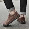 Genuine Leather Lace Up Men Casual Flat Shoes Comfortable Non-slip Lightweight Daily Walking Driving Shoes for All Seasons