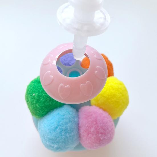 Interactive Tumbler Cat Toy with Feather Plush Balls Tumbler Cat Teaser Toy Self-Play Feather Teasing Wand for Indoor Cats Anxiety Boredom Relief