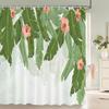 Modern Style Shower Curtain 3D Tropical Plant Leaves Printed Fabric Bathroom Curtains Home Bathtub Decor Curtain with Hooks