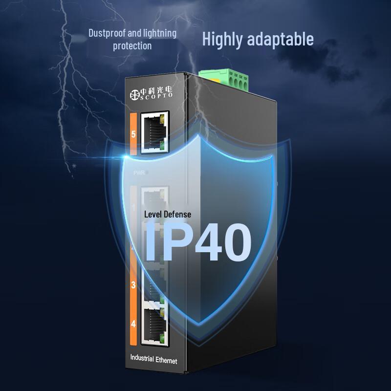 ZK-Optoelectronics Industrial Gigabit 5-Port Fiber Optic Ethernet Transceiver