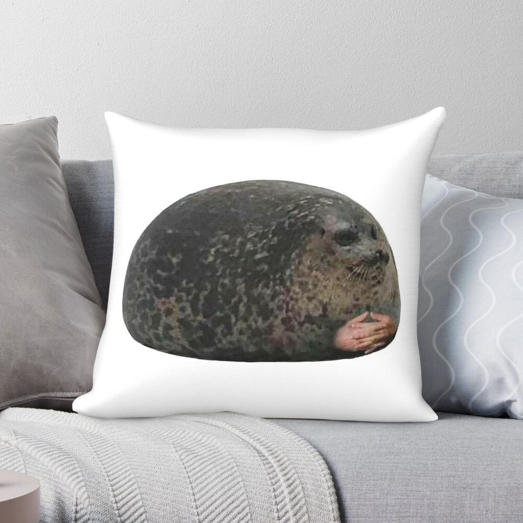 Chonky Fat Seal Meme Square Pillowcase Polyester Linen Velvet Printed Zip Decorative Pillow Case Sofa Seater Cushion Cover