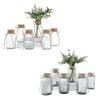 Set of 6 Glass Small Vases with Rope Design Clear Vases Flower Vases for Floral Arrangements Housewarming Gifts