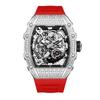 HANBORO Mechanic Series Luxury Men's Watches Square Silicone Glass Complex Diamond Craft Pointer Imported Movement Fashion Trend