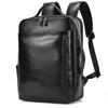Retro Backpack Double Zipper Main Bag Leather Backpack Large Capacity Mad Horse Leather Outdoor Travel Bag Leisure Computer Bag