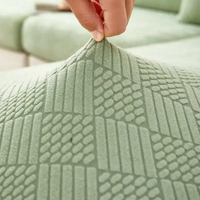 Livingroom Stretch Jacquard Fleece Sectional Sofa Covers Anti-Slip Couch Cushion Slipcover Sofa Mat Cover for Home Hotel