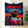 Hip-Hop Artist Illustration Blanket Flannel Blanket for Bedroom, Living Room, Sofa, and Nap Sofas.