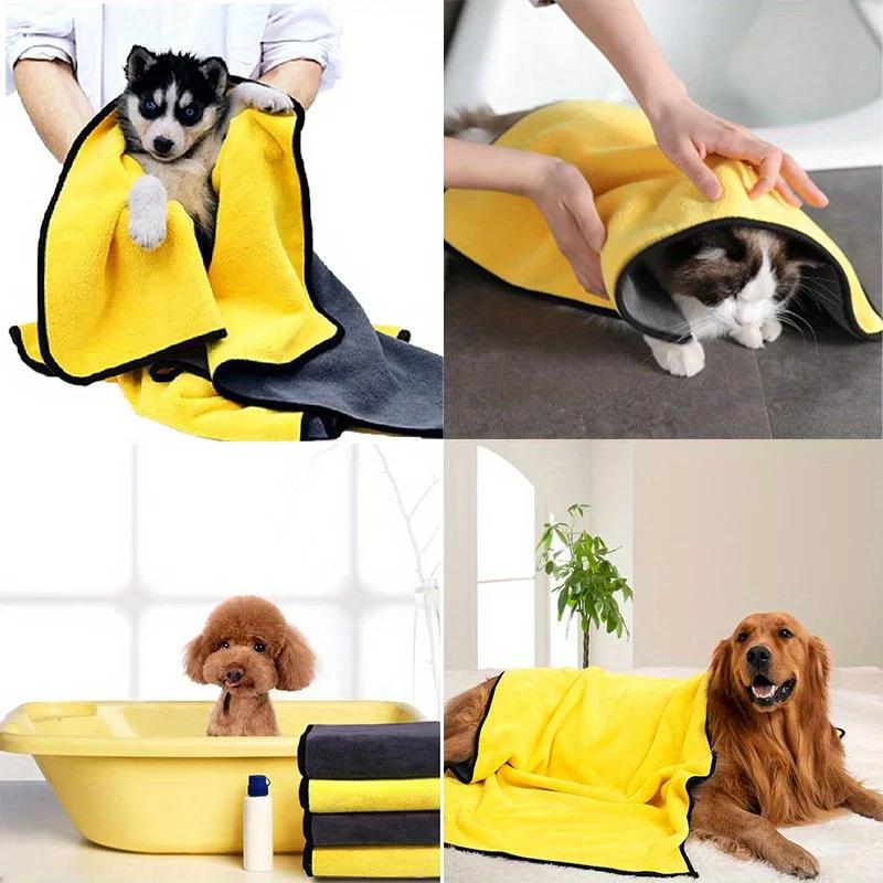 2PCS Pet Absorbent Towel, Dog Cat Quick Drying Bath Towel, Ultra-fine Fiber Super Absorbent Pet Towel, Cleaning Supplies