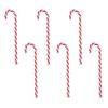 6pcs 15cm Acrylic Christmas Candy Cane Ornament Red White Xmas Tree Hanging Decor