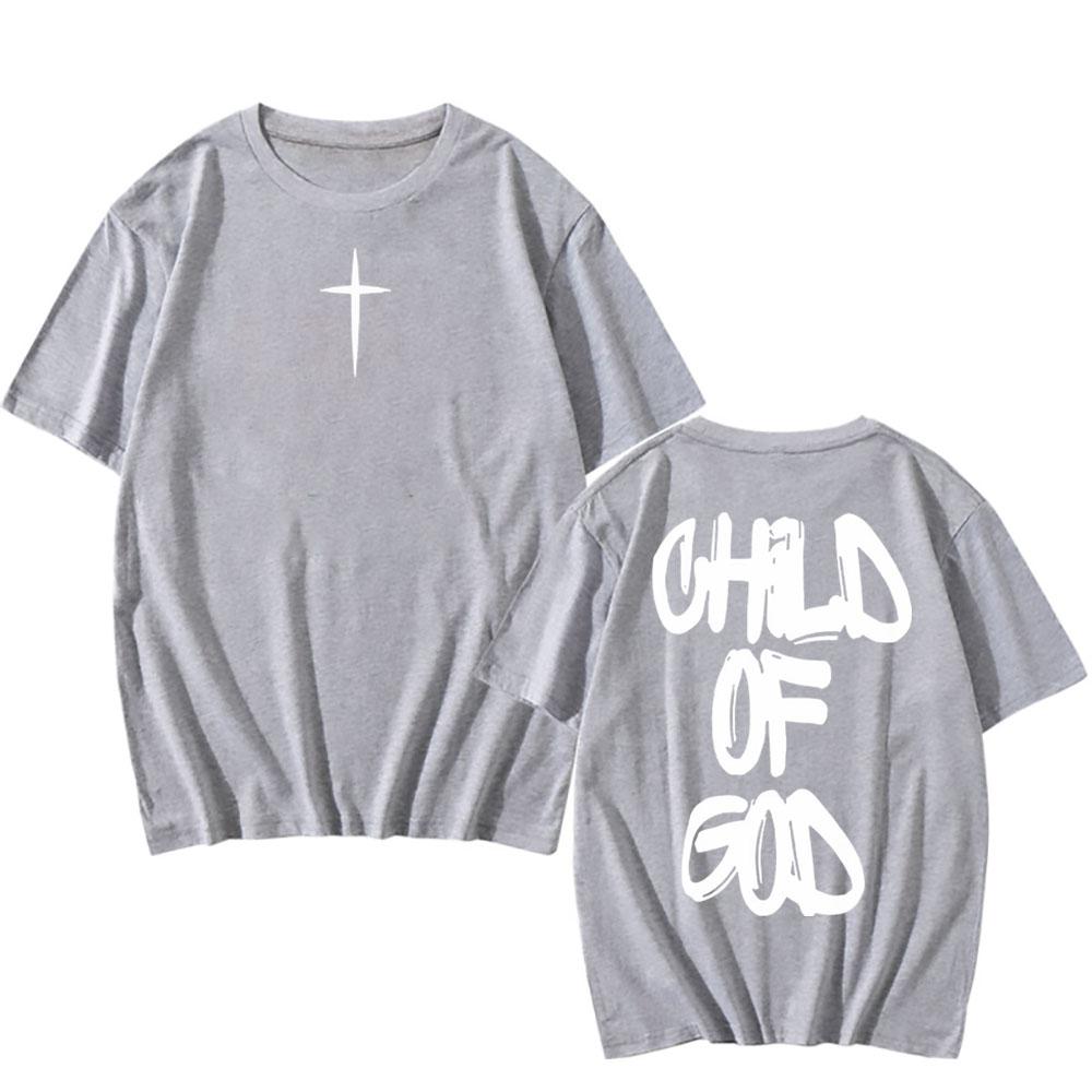 Pamut Póló Jézus Isten Gyermeke Hit Keresztény Póló Unisex Alkalmi Vintage Streetwear Rövid Ujjú Grafikus Nyomtatású Pólók