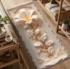 Elegant Runner Rug European Golden Branch Lily Pattern Non Slip Print Floor Runner for Kitchen Hallway Entryway