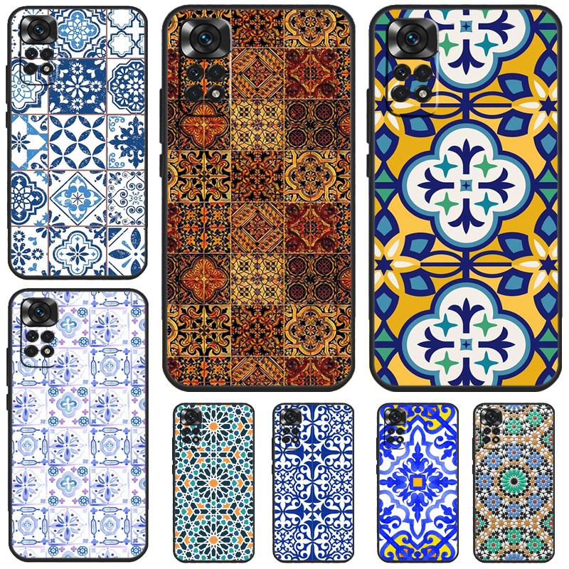Moroccan Tile Case For Xiaomi Redmi Note 12 11 8 9 10 13 Pro 12S 11S 10S 9S Redmi 13C 9C 10C 12C Cover