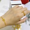 Gold Plated Interlocking Couple Finger Rings - Copper Open Hollow Design for Women's Fashion.
