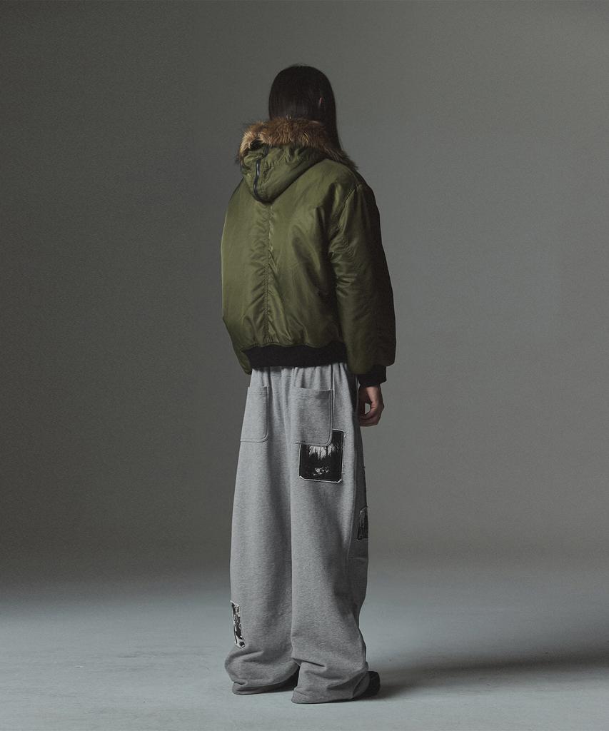 Not4Nerd Fur Hooded N2B Bomber Jacket - Khaki