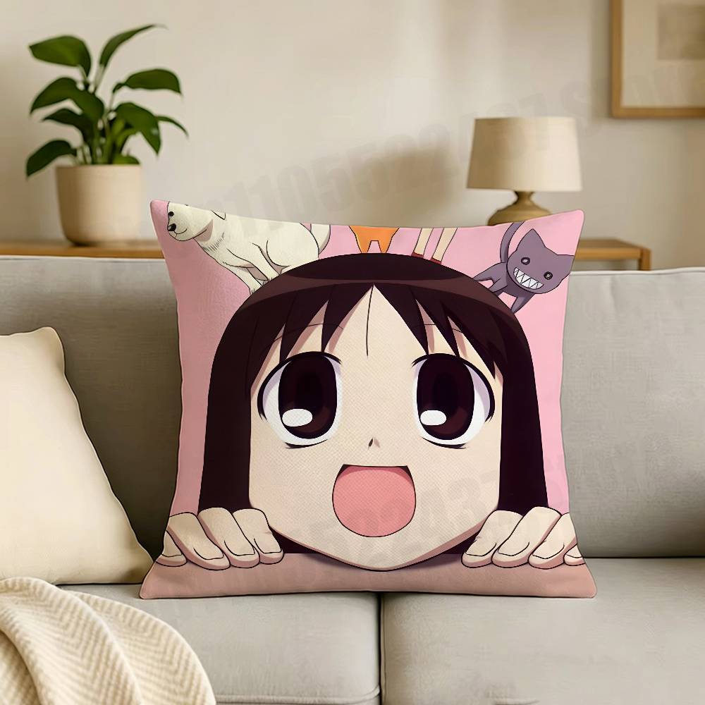 AAzumanga Daioh Cartoon Print Throw Pillow Cover Square Cushion Case for Living Room Bedroom Decor