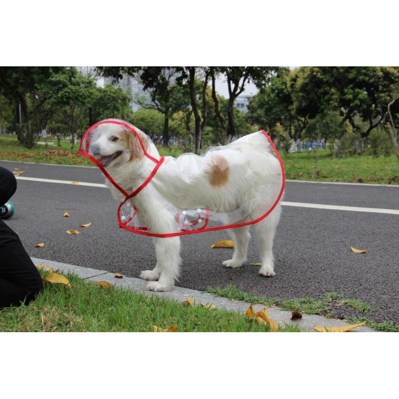Full Coverage 4-Leg Dog Raincoat With Hood Waterproof PU Pet Rainwear Golden Retriever Poodle Small To Extra Large Breeds